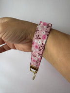 Cottage Posies Wristlet Keychain | Handmade Floral Key Fob | Fabric Wristlet Key Holder | Pink Keychain | Gift for Her | Cute Wrist Strap