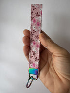 Cottage Posies Wristlet Keychain | Handmade Floral Key Fob | Fabric Wristlet Key Holder | Pink Keychain | Gift for Her | Cute Wrist Strap
