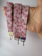 Cottage Posies Wristlet Keychain | Handmade Floral Key Fob | Fabric Wristlet Key Holder | Pink Keychain | Gift for Her | Cute Wrist Strap