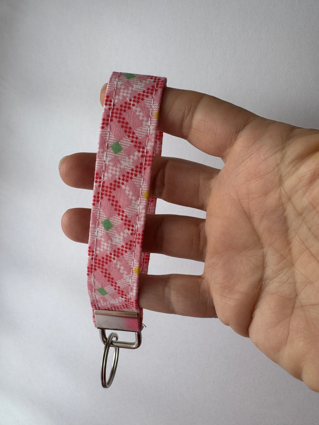 Gingham Bloom Wristlet Keychain