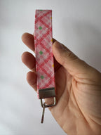 Gingham Bloom Wristlet Keychain