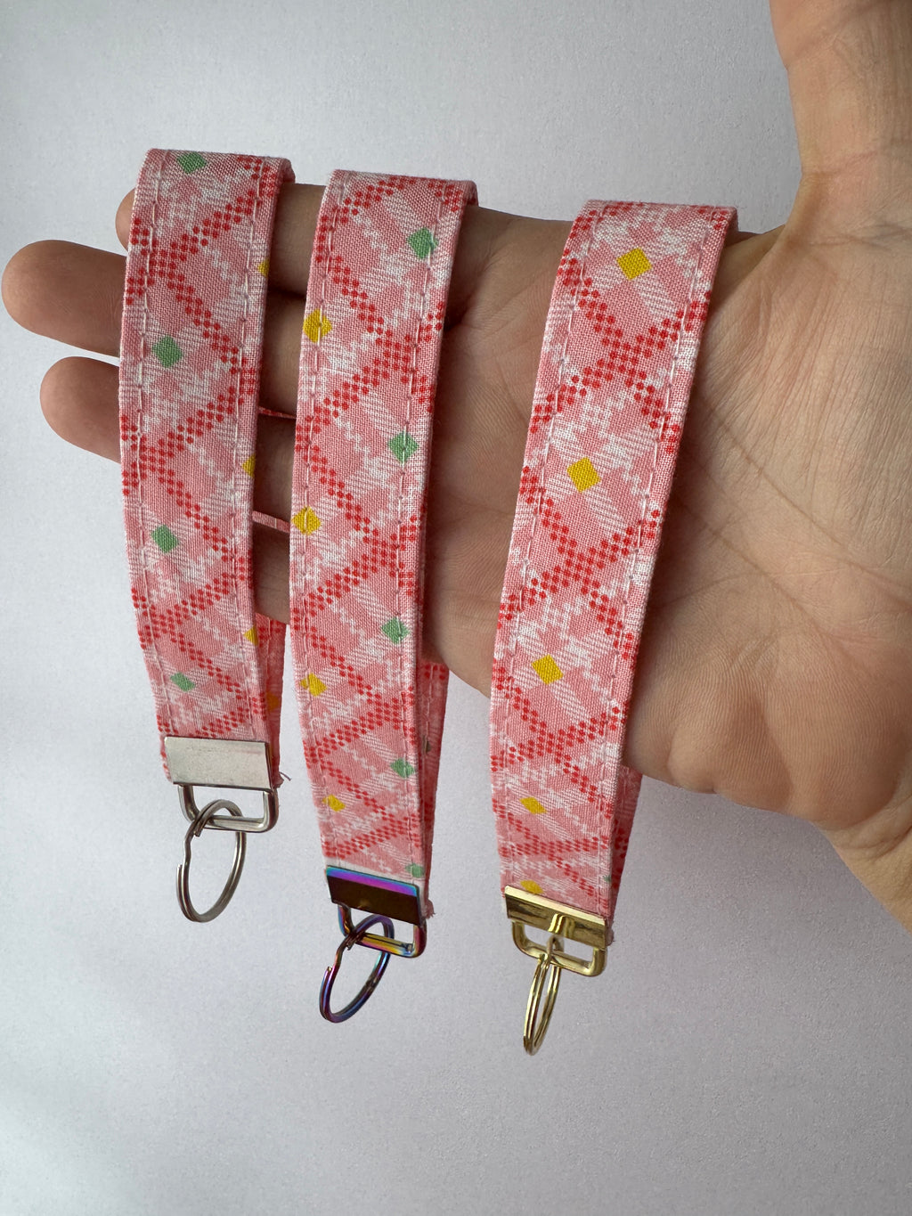 Gingham Bloom Wristlet Keychain