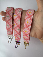 Gingham Bloom Wristlet Keychain