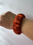 Autumn Ember Scrunchie Wristlet Keychain | Satin Keychain Bracelet | Handmade Key Fob Wristlet | Fall Gift for Her | Cute Car Key Holder