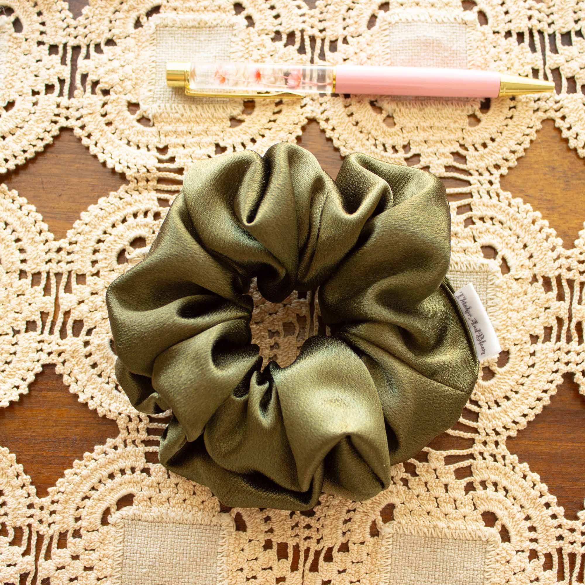 Olive Luxe Scrunchie