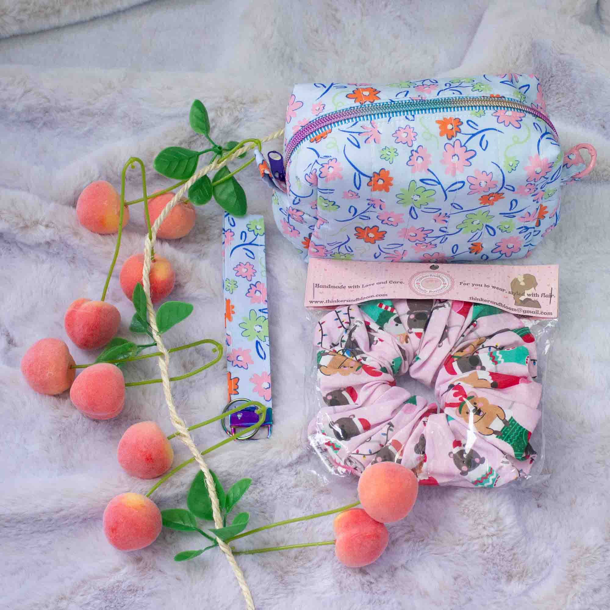 The Bloom & Go Gift Set ✨ - Box Bag Wristlet And Scrunchie