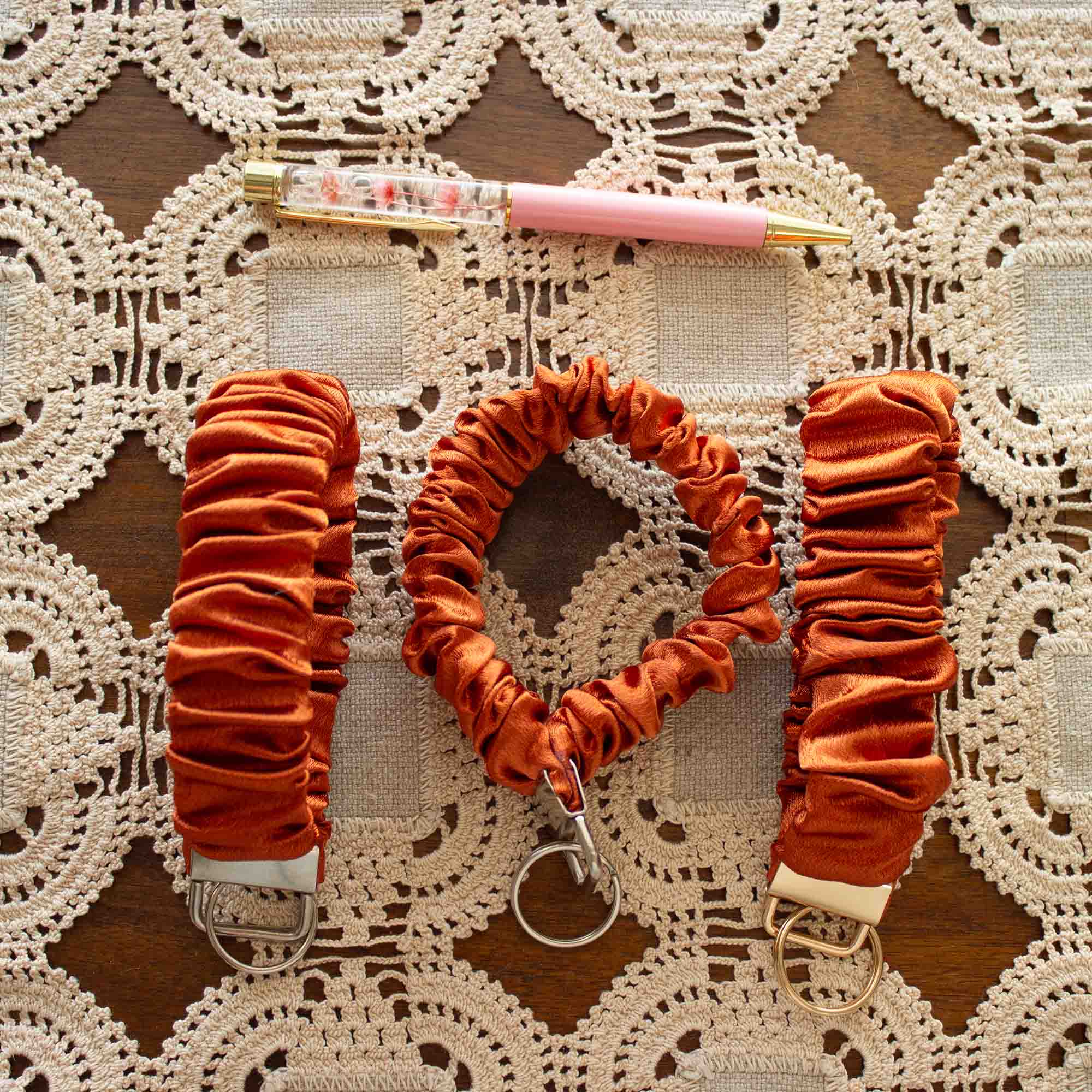 Autumn Ember Satin Scrunchie