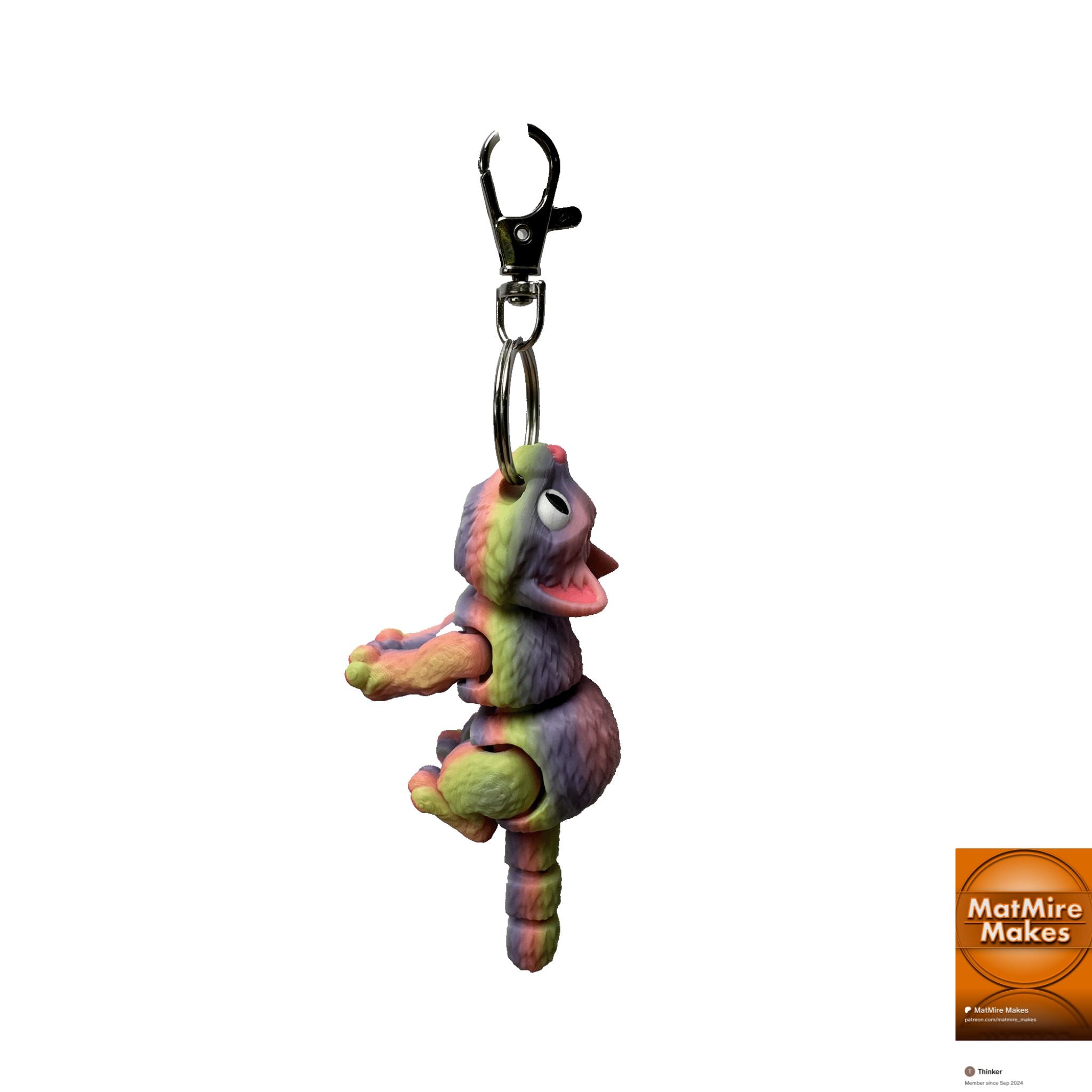 Rainbow Whiskers - Flexi Cat Keychain